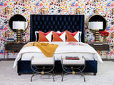 Amelia Tall Bed, Brussels Midnight - Modern Furniture - Beds - High Fashion Home