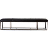 Beaumont Leather Bench, Rider Black - Furniture - Chairs - High Fashion Home