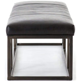 Beaumont Leather Bench, Rider Black - Furniture - Chairs - High Fashion Home