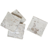 Cowhide Coasters Silver, Set of 4 - Accessories - High Fashion Home
