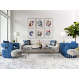 Kenneth Swivel Chair, Navy - Modern Furniture - Accent Chairs - High Fashion Home