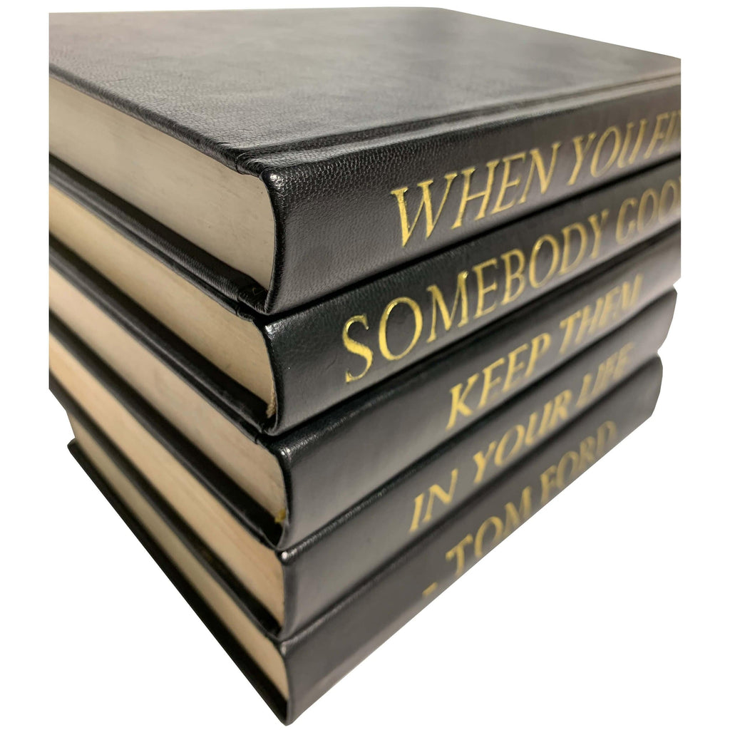Leather Stack of Books, When You Find Somebody Good – High Fashion Home