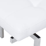 Louve Bench, White/Brushed Stainless Base - Furniture - Chairs - High Fashion Home