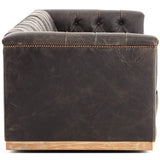 Maxx Leather Sofa, Destroyed Black - Modern Furniture - Sofas - High Fashion Home