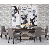Praetorian Dining Table, Seared Oak/Polished Stainless Base - Modern Furniture - Dining Table - High Fashion Home