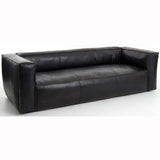 ***NLA***Nolita Reverse Stitch Leather Sofa, Rider Black - Modern Furniture - Sofas - High Fashion Home