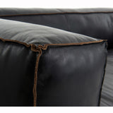 ***NLA***Nolita Reverse Stitch Leather Sofa, Rider Black - Modern Furniture - Sofas - High Fashion Home