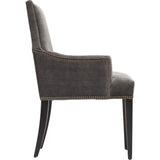 Oliver Arm Chair, Valhalla Pewter, Brass Nailheads - Furniture - Dining - High Fashion Home