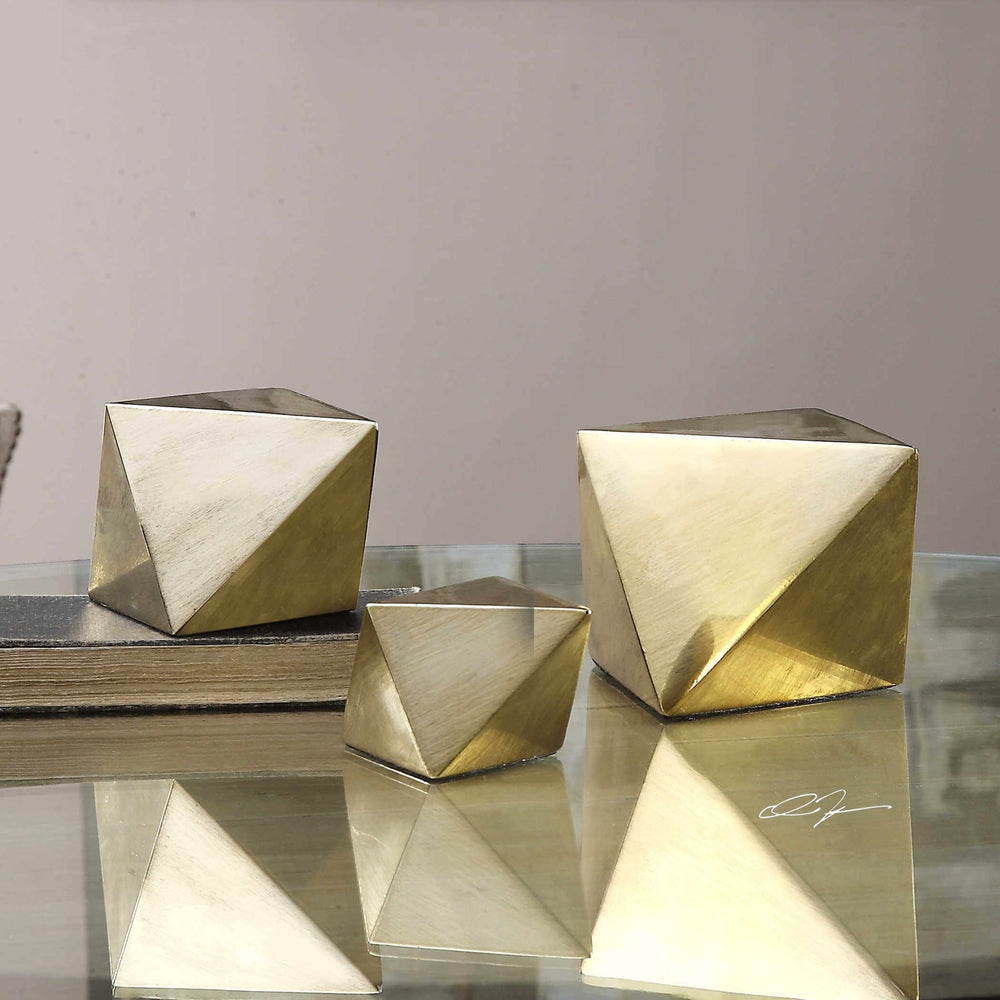 Rhombus Sculpture, Set of 3 - Accessories - High Fashion Home