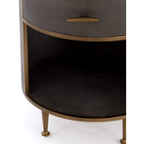 Shagreen Round Nightstand, Antique Brass - Furniture - Bedroom - High Fashion Home