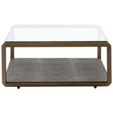Shagreen Shadow Box Coffee Table, Brass - Modern Furniture - Coffee Tables - High Fashion Home