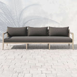 Sherwood Outdoor Sofa, Charcoal/Washed Brown - Furniture - Sofas - High Fashion Home