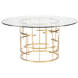 Tiffany Dining Table, Gold - Furniture - Nuevo Living