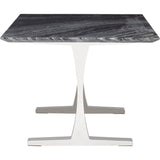 Toulouse Dining Table, Black Marble/Polished Stainless Base - Modern Furniture - Dining Table - High Fashion Home