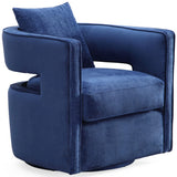 Kenneth Swivel Chair, Navy - Modern Furniture - Accent Chairs - High Fashion Home