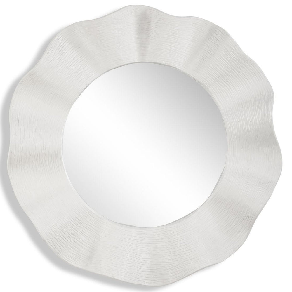 Wave Length Round Mirror, Matte White