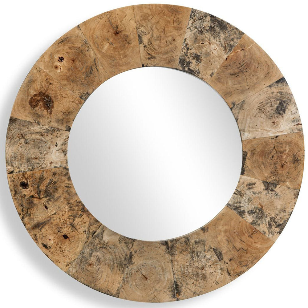 Hiram Round Mirror, Natural