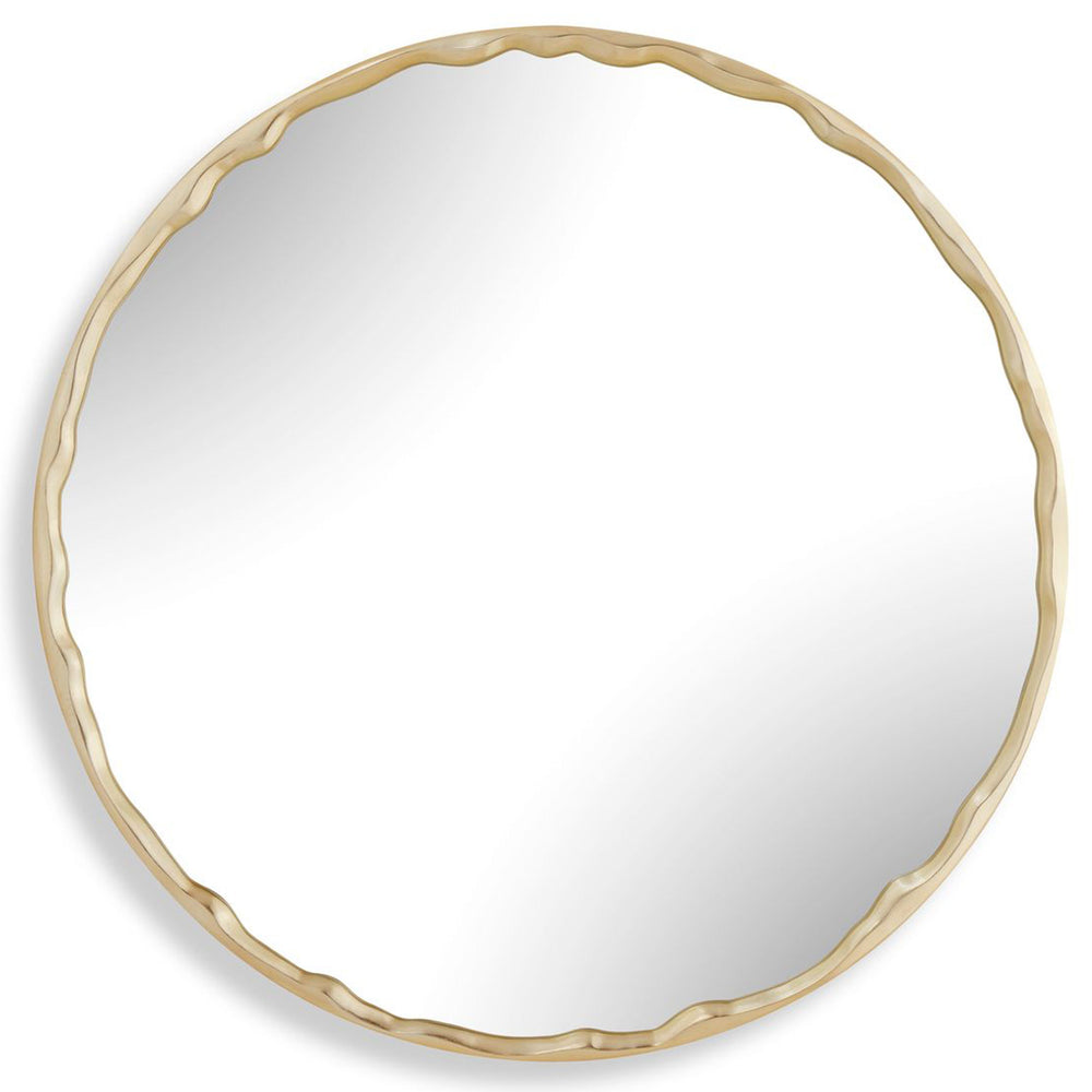 Crinkle Round Mirror, Champagne Leaf
