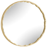 Crinkle Round Mirror, Champagne Leaf