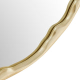 Crinkle Round Mirror, Champagne Leaf