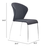 Oulu Dining Chair (Set of 4) Graphite-Furniture - Dining-High Fashion Home