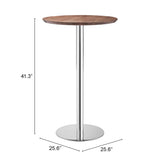 Bergen Bar Table, Walnut-Furniture - Accent Tables-High Fashion Home
