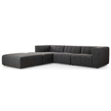Langham Channeled 3 Piece Chaise Sectional w/Ottoman by Four Hands