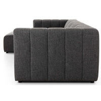 Langham Channeled 4 Piece Left Chaise Sectional, Saxon Charcoal