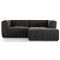 Langham Channeled 2 Piece Right Chaise Sectional, Saxon Charcoal