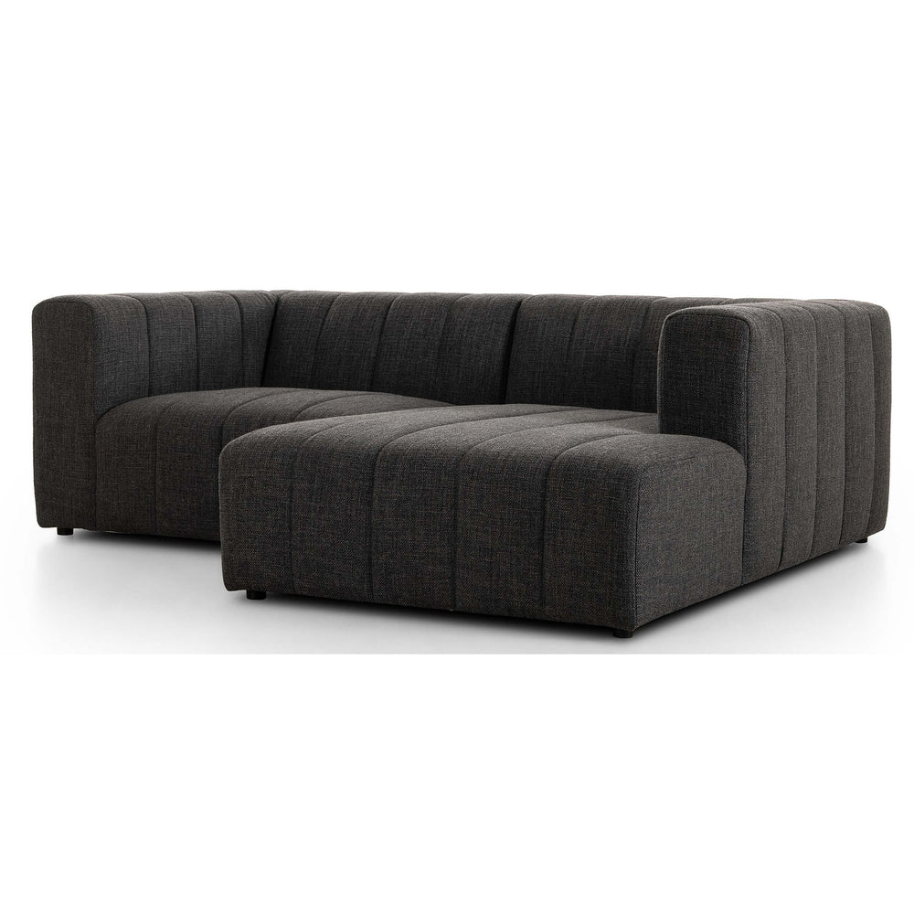 Langham Channeled 2 Piece Right Chaise Sectional, Saxon Charcoal