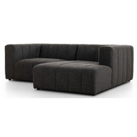 Langham Channeled 2 Piece Right Chaise Sectional, Saxon Charcoal