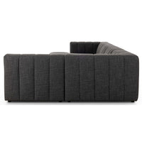 Langham Channeled 5 Piece Sectional w/Left Arm Chaise, Saxon Charcoal-Furniture - Sofas-High Fashion Home