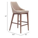 Moor Counter Stool, Beige-Furniture-High Fashion Home
