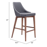 Moor Counter Stool, Dark Gray-Furniture-High Fashion Home