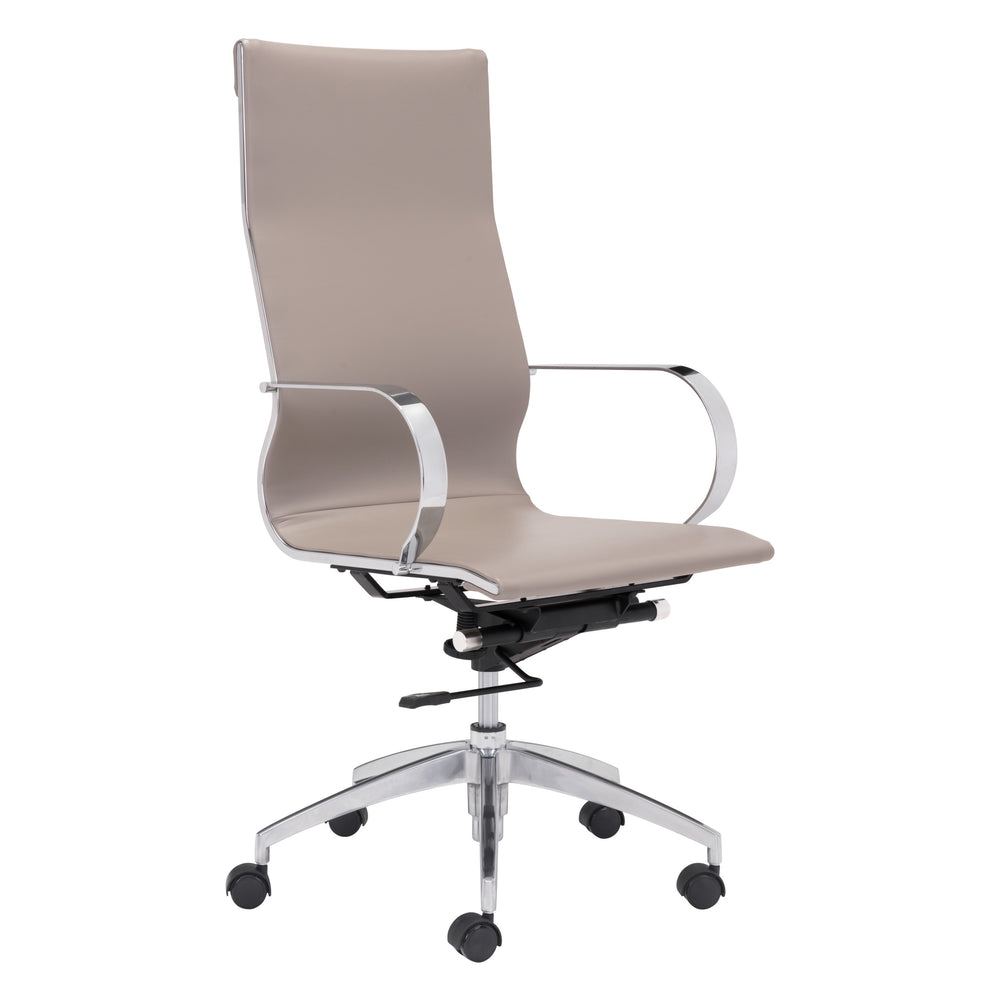 Glider High Back Office Chair, Taupe-Furniture - Office-High Fashion Home