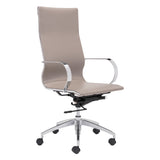 Glider High Back Office Chair, Taupe-Furniture - Office-High Fashion Home