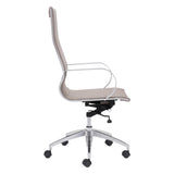 Glider High Back Office Chair, Taupe-Furniture - Office-High Fashion Home