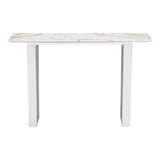 Atlas Console Table, White/Silver-Furniture - Accent Tables-High Fashion Home