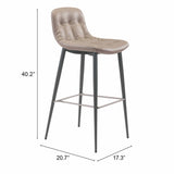 Tangiers Bar Stool, Taupe, Set of 2-Furniture-High Fashion Home