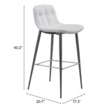 Tangiers Bar Stool, White, Set of 2-Furniture-High Fashion Home