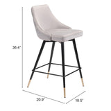 Piccolo Counter Stool, Gray-Furniture-High Fashion Home
