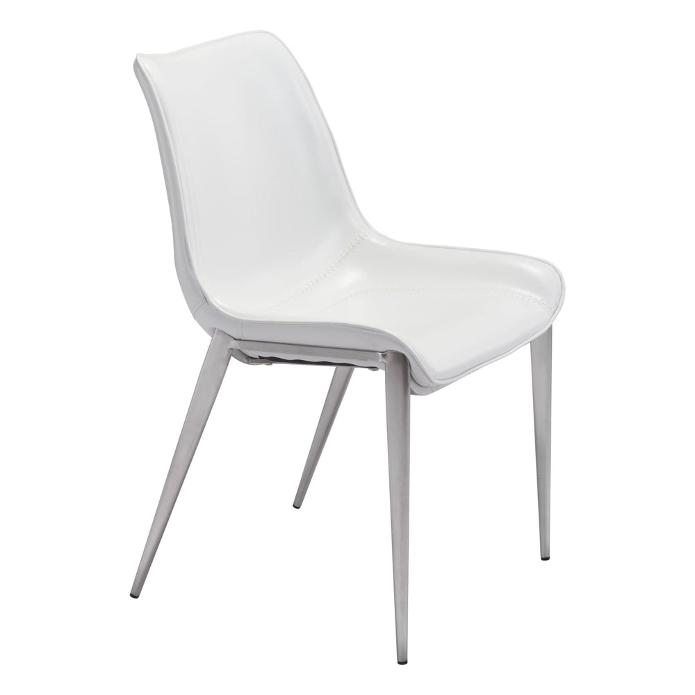 Magnus Dining Chair, White, Set of 2-Furniture - Dining-High Fashion Home