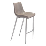 Magnus Bar Stool, White Legs by Zuo