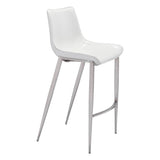 Magnus Bar Stool, White Legs by Zuo