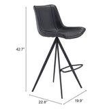 Aki Barstool, Black, Set of 2-Furniture-High Fashion Home