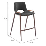 Desi Counter Stool, Black, Set of 2-Furniture-High Fashion Home