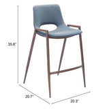 Desi Counter Stool, Azure Gray, Set of 2-Furniture-High Fashion Home