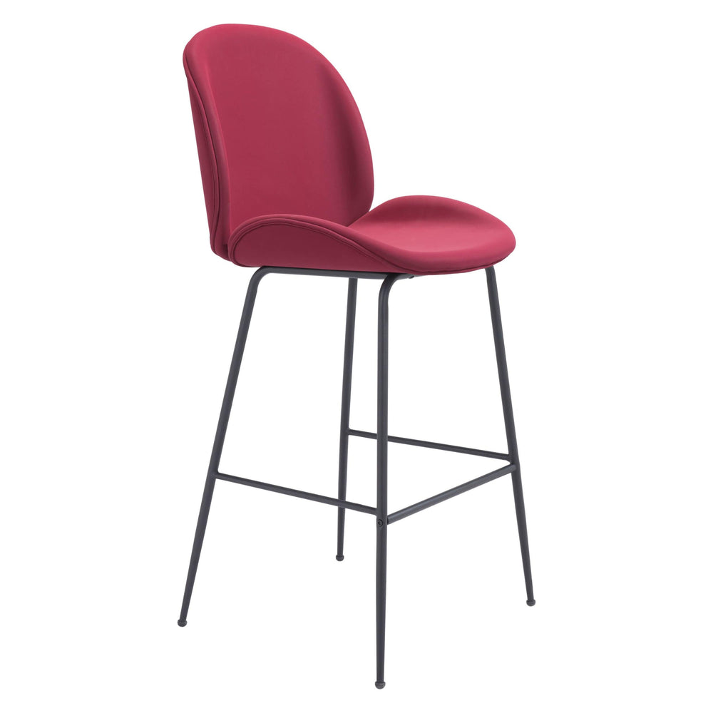 Miles Bar Stool, Red-Furniture-High Fashion Home