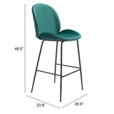 Miles Bar Stool, Green-Furniture-High Fashion Home