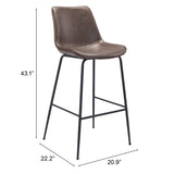Byron Bar Stool, Brown-Furniture-High Fashion Home
